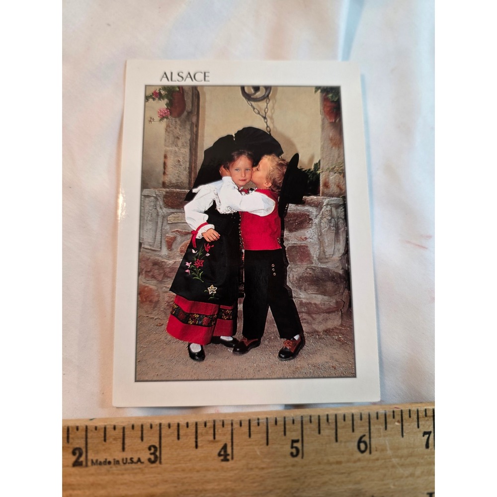 Vintage Alsace France Postcard Children Traditional Folk Costume Compa Carterie